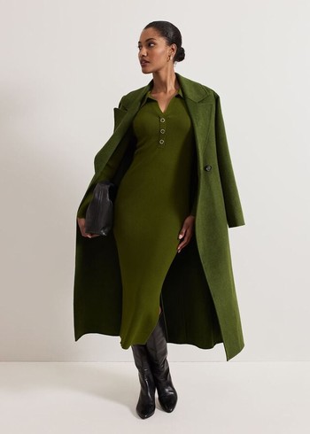 Phase Eight Darcy Double Faced Wool Coats Green Australia | SQ3560984